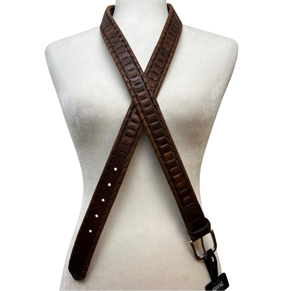 Wilson’s Leather Woven Genuine Leather Mens Western Preppy Business Casual Belt